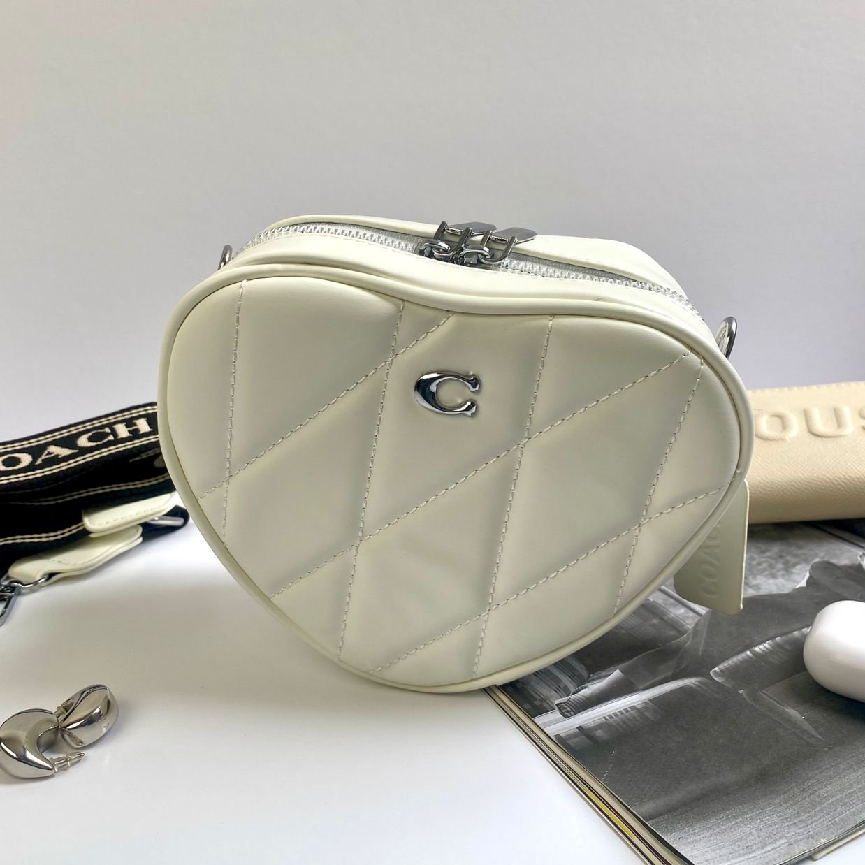 Bolso Coach Corazón Blanco