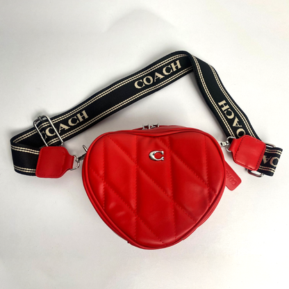 Bolso Coach Corazón Rojo Silver